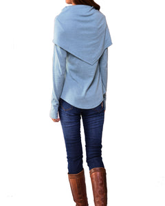 Women's Asymmetric t-shirt/bottoming shirt/long sleeve cotton top/customized top/(Y1018) - lijingshop
