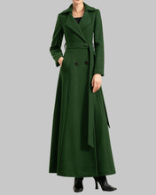 Load image into Gallery viewer, Wool coat women, winter coat, long jacket, double breasted jacket, coat dress, Green wool long coat, warm coat, plus size coat Y037
