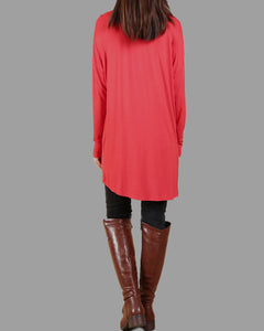 Women's oversized top, bottoming top, long sleeve tunic top, Modal Cotton t-shirt(Y1818)