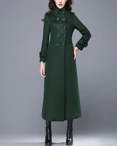 Double breasted wool jacket，Cashmere winter coat, long jacket,High collar coat , coat dress, wool long coat, warm coat, plus size coat Y0021