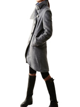 Load image into Gallery viewer, Button Down Jacket/Winter coat/Asymmetrical Overcoat/ Women&#39;s Wool Cashmere Coat/Plus Size Jacket/Casual Customized Jacket/oversized Coat(Y1225) - lijingshop
