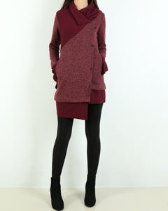 Women's sweater/ knit sweater tunic dress/plus size tunic dress/casual customized tunic top/pullover sweater(Y1673)