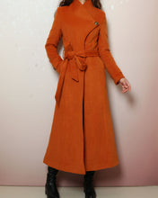 Load image into Gallery viewer, Long wool coat, black coat dress, Cashmere coat, winter coat, flare coat, buttoned jacket, wool overcoat (Y2198)
