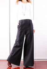 Load image into Gallery viewer, Women&#39;s Wide leg linen skirt pants/plus size trousers/oversize casual customized trousers(K1702) - lijingshop
