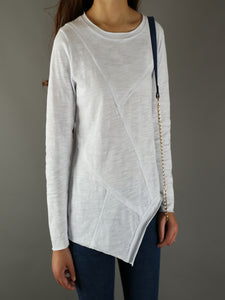 Women's Long Sleeves Top/Asymmetrical top/Cotton t-shirt/Crew Neck T-shirt/Customized Plus Size Clothing(Y1821) - lijingshop