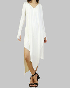 Women's maxi dress/asymmetrical long dress/plus size dress/casual dress/customized dress(Q1712)