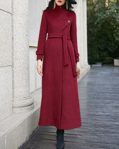 Women's long wool coat plus size on sale