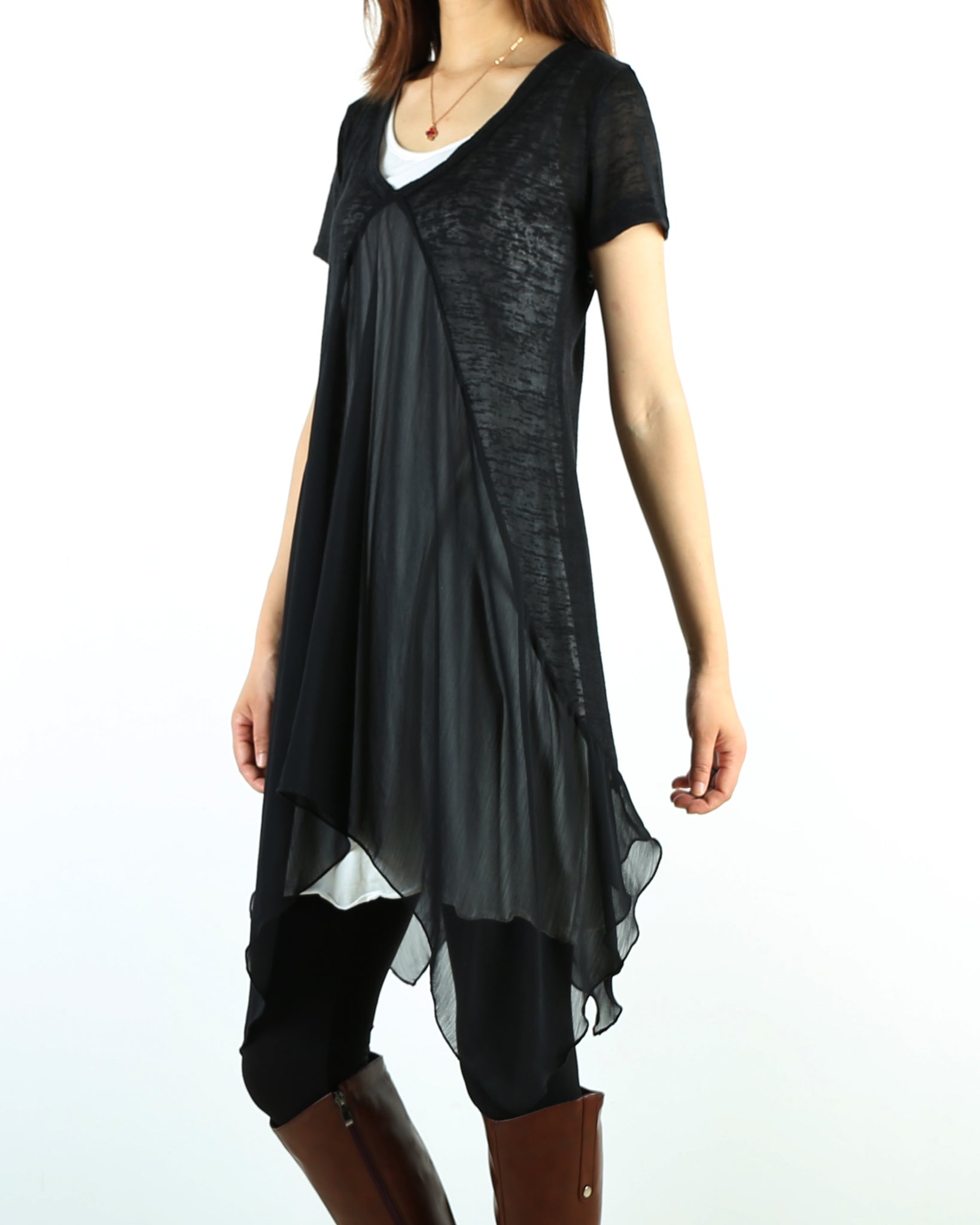 Women's layered tunic dress set, 2 pieces dress, cotton tank dress, ch –  lijingshop