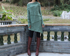 Long sweaters, Cowl neck sweater, off shoulder sweaters, tunic dress, Pullover sweater, oversized sweaters with thumb holes (Y1112)
