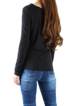 Load image into Gallery viewer, Modal Cotton draping long sleeve T-shirt/modal top/soft cotton shirt(Y1802) - lijingshop
