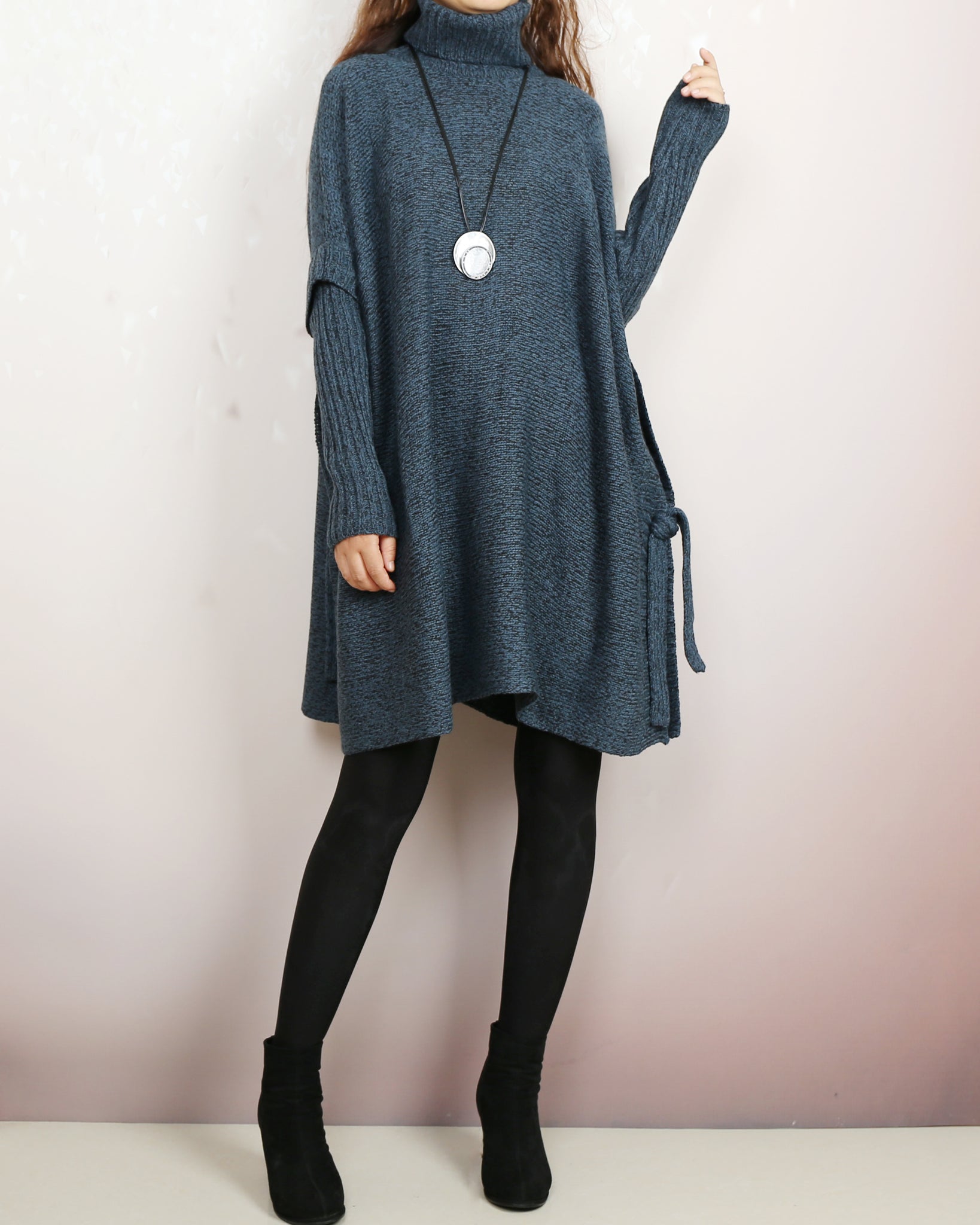 Oversized Sweater, sweater tunic dress, jumper tunic, pullover sweaters women, turtleneck Sweater, knit dress, long sweaters(Y2137) XL(US 18) / Blue Oversized Sweater, sweater tunic dress, jumper tunic, pullover sweaters women, turtleneck Sweater, knit dress, long sweaters(Y2137) XL(US 18) / Blue