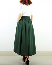 Load image into Gallery viewer, high waist skirt, linen skirt, maxi skirt, elastic waist skirt, long skirt, flared skirt(Q1989)
