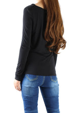 Load image into Gallery viewer, modal top/modal Cotton draping long sleeve T-shirt/soft cotton shirt(Y1802) - lijingshop
