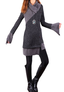 plus size tunic dress/oversize sweater/ knit sweater tunic dress/casual customized tunic top/pullover sweater(Y1673) - lijingshop