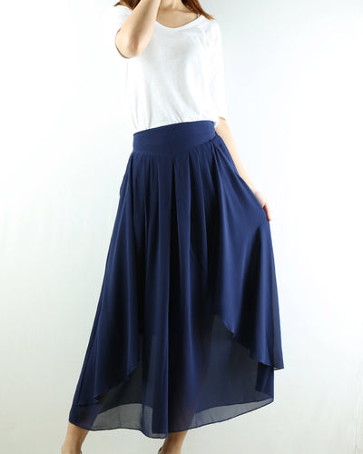 Women's wide leg trousers/chiffon yoga skirt pants/oversized pants/elastic waist pants(K1710) - lijingshop