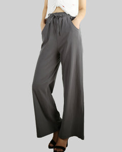 Women's  linen pants, flare pants, wide leg pants, loose pants, women trousers, summer pants(K1916)