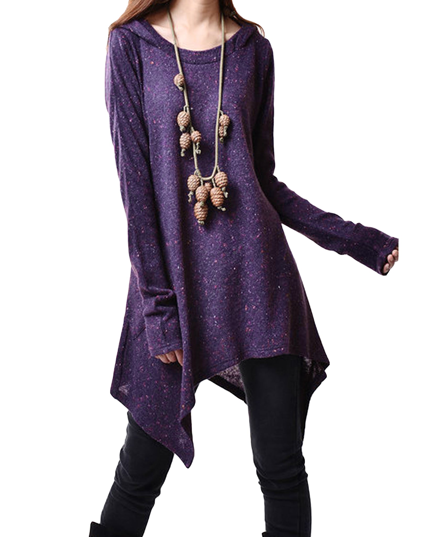 Women's sweater dress/asymmetrical knit tunic dress/plus size hoodie/o lijingshop Women's sweater dress/asymmetrical knit tunic dress/plus size hoodie/o lijingshop