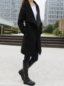 Women's asymmetrical cashmere jacket/woolen coat/plus size jacket/black oversized jacket/casual woolen top/customized coat (Y1812) - lijingshop