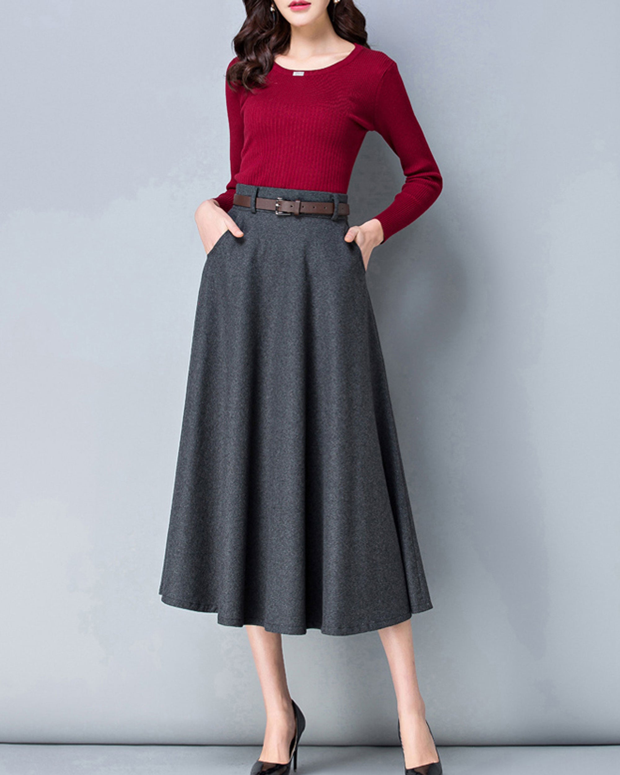 【最終値下げ】elu. Peony wool skirt ウールスカート 最終値下げ】elu. Peony wool skirt ウールスカート