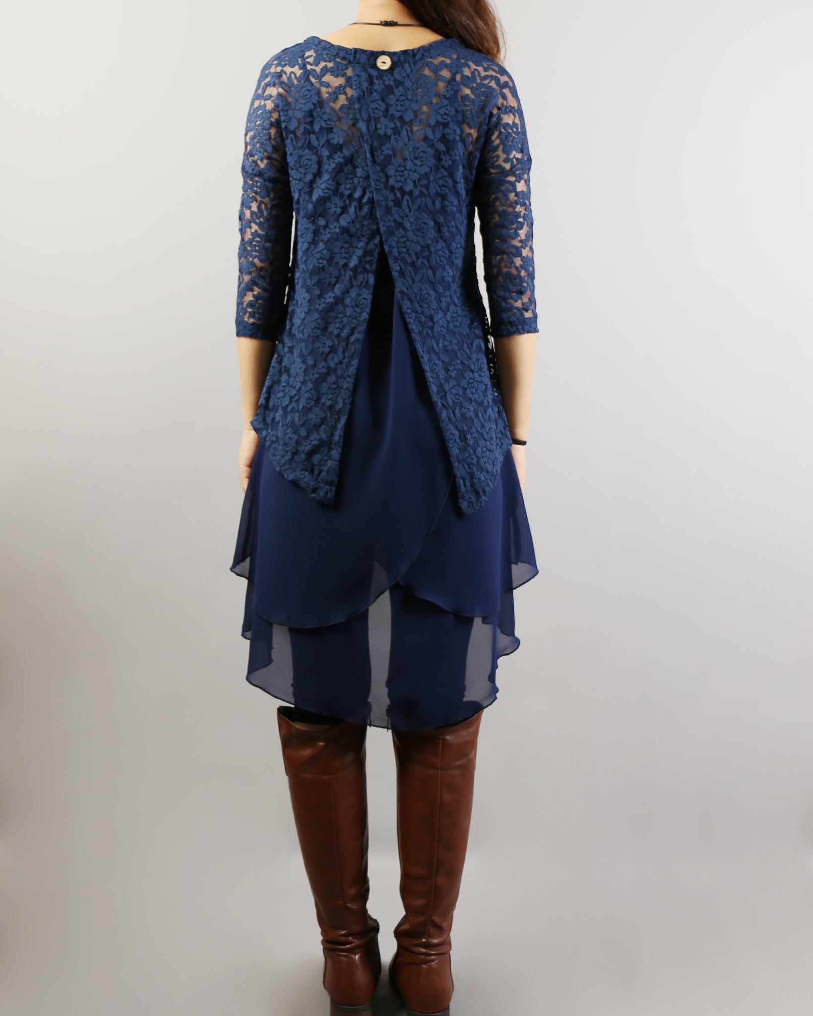 Chiffon Slip Dress/Lace Top with 3/4 Sleeves/Maternity Tunic Dress/Ove lijingshop Chiffon Slip Dress/Lace Top with 3/4 Sleeves/Maternity Tunic Dress/Ove lijingshop