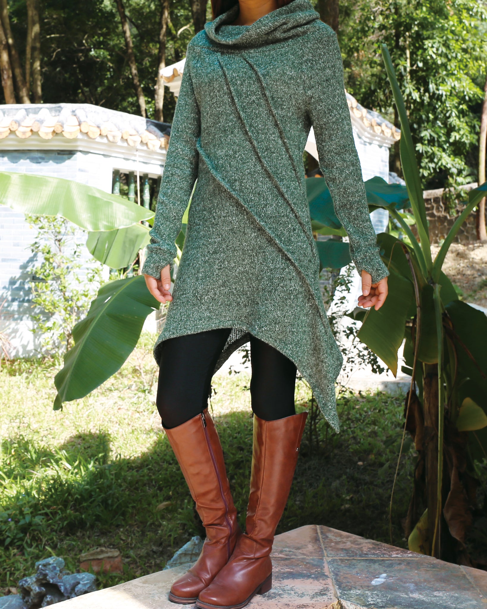 long tunic dress with leggings women's tunic dress/long sweater/sweater dress/wool tunic dress/off sh – lijingshop