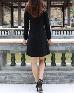 Cheongsam dress, Long sleeve dress, Linen dress, Chinese Vintage dress, Asian style lace dress, Modern Cheongsam, Qipao dress(Q1058L)
