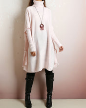 Load image into Gallery viewer, Oversized Sweater, sweater tunic dress, jumper tunic, pullover sweaters women, turtleneck sweater, knit dress, long sweaters(Y2137)
