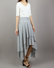 Load image into Gallery viewer, Women&#39;s asymmetrical skirt, chiffon skirt, elastic waist skirt, customized summer skirt(Q1004)
