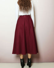 Load image into Gallery viewer, Wool skirt, warm skirt, Wool plus size skirt, winter skirt, custom made skirt, midi skirt, black skirt (Q2166)
