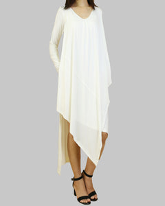 Women's maxi dress/asymmetrical long dress/plus size dress/casual dress/customized dress(Q1712)