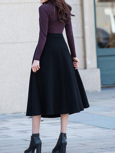 Women's woolen skirt/long customized skirt/winter skirt (Q1819) - lijingshop