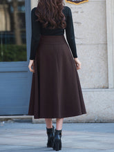 Load image into Gallery viewer, Women&#39;s woolen skirt/long customized skirt/winter skirt (Q1819) - lijingshop
