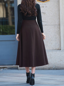 Women's woolen skirt/long customized skirt/winter skirt (Q1819) - lijingshop