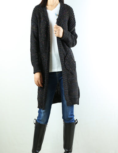 Womens Oversized Cardigan, Thick Sweater Knit Jacket, Loose Fit Casual Sweatshirt, Long Cardigan (Y1967) - lijingshop