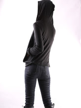 Load image into Gallery viewer, Womens Cotton Hoodie/cotton Top/Oversized Plus size Sweatshirt/Casual Top/Customized T-shirt/Asymmetry clothing/Boho t-shirt/Long Sleeve Shirt(Y3118) - lijingshop
