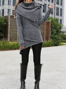 Pullover Sweater/Tunic Top for Leggings/Knit Tunic top/ Long Sleeve Top(Y1653) - lijingshop
