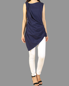 Sleeveless Tunic Dress/Asymmetrical Cotton Tank Top/cotton  t-shirt/Customized shirt/Tunic Top for Leggings(Y1704S)