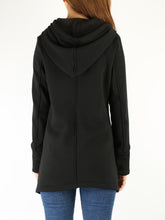 Load image into Gallery viewer, Women Jacket/Black Hooded Jacket with Zipper/Cotton Fleece Cardigan/Hood Fleece Coat(Y3119) - lijingshop
