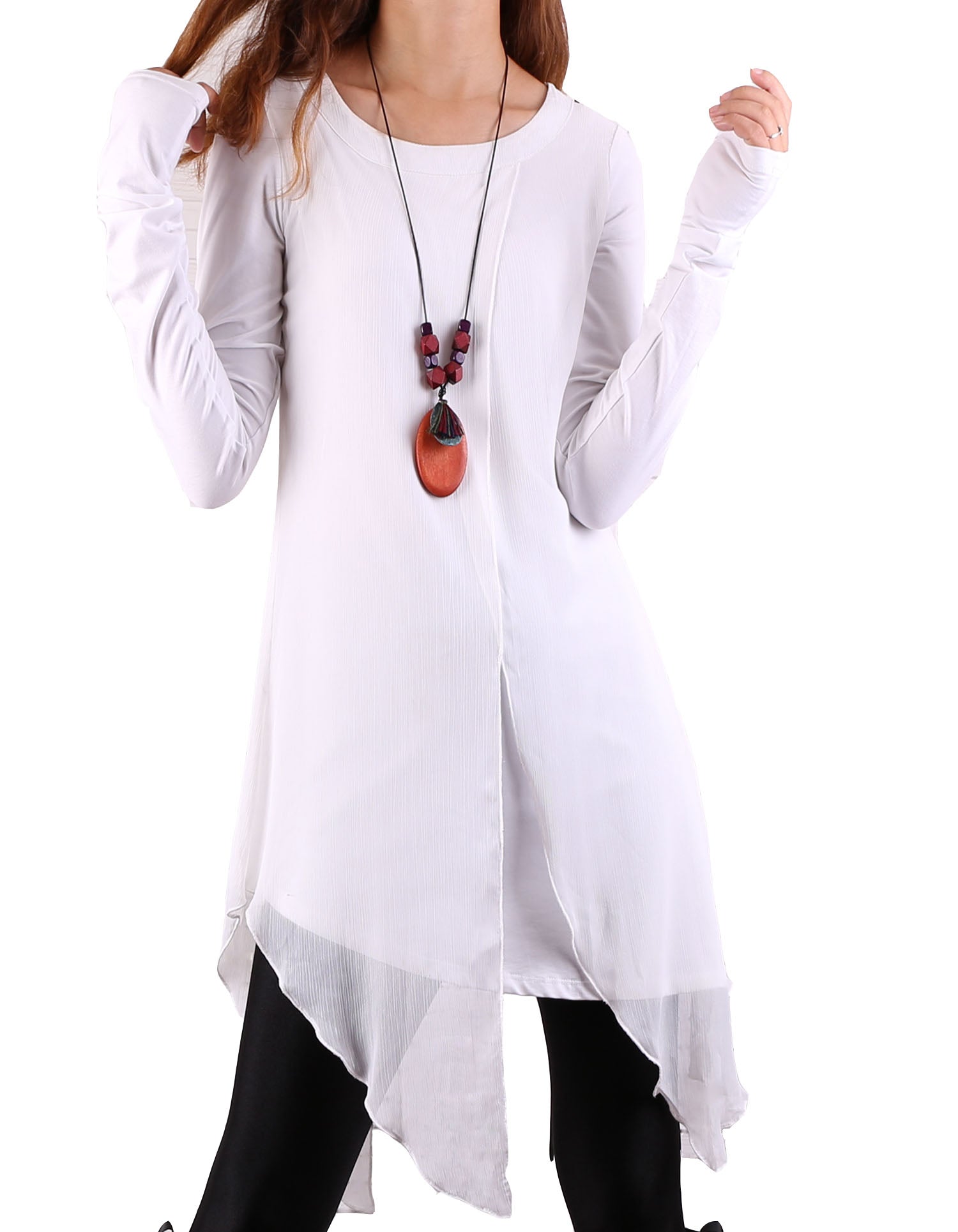 Womens Long Sleeve Top/Cotton and Chiffon Tunic Dress/Layered Cotton Top/Plus Size Tunic Top/Oversized T-shirt/Casual T-Shirt/Asymmetrical ... Womens Long Sleeve Top/Cotton and Chiffon Tunic Dress/Layered Cotton Top/Plus Size Tunic Top/Oversized T-shirt/Casual T-Shirt/Asymmetrical ...