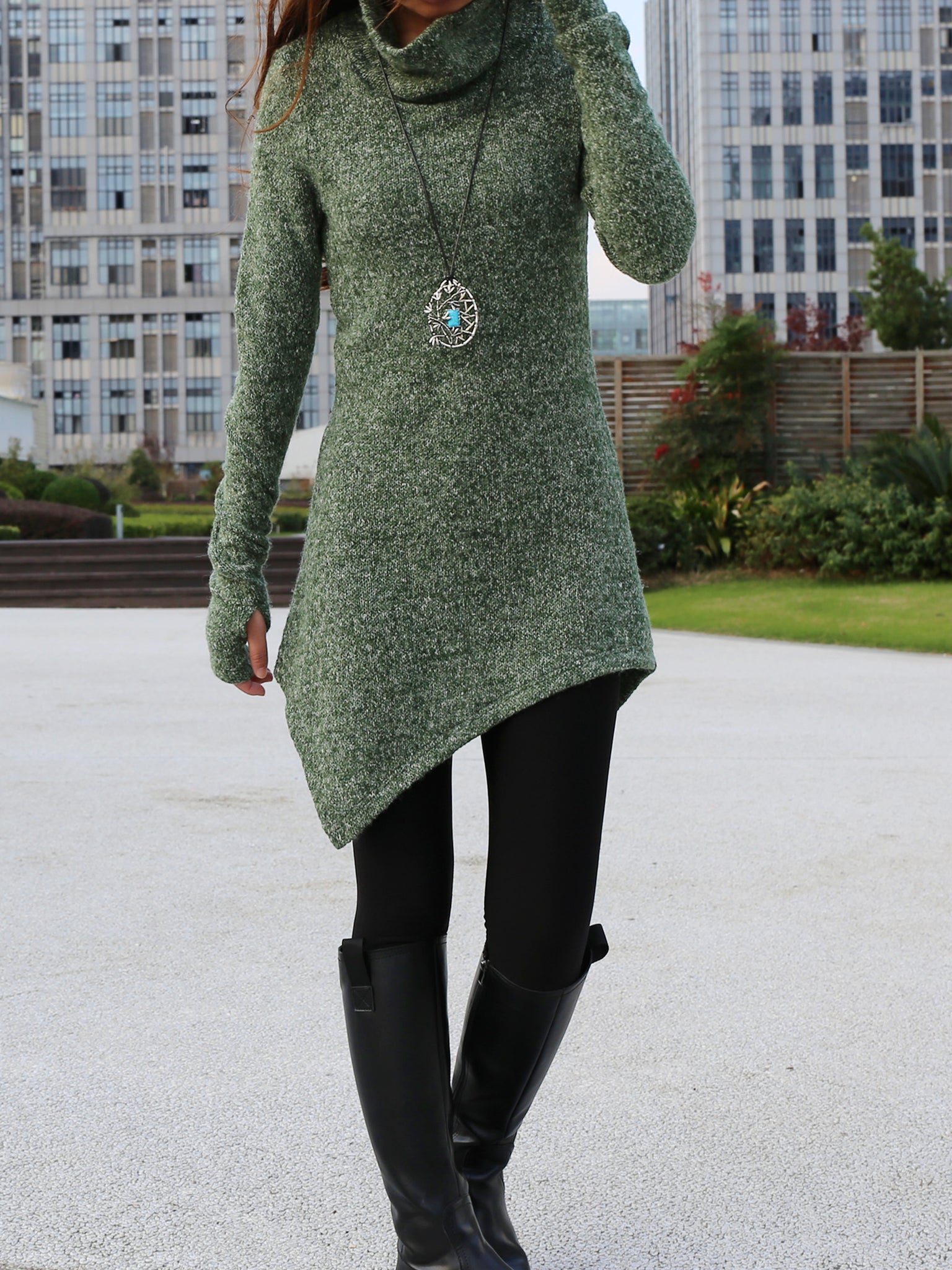 women pullover sweater dress/Asymmetrical knit sweater/cowl neck sweat lijingshop women pullover sweater dress/Asymmetrical knit sweater/cowl neck sweat lijingshop