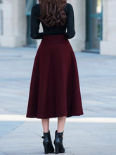 Load image into Gallery viewer, Women&#39;s woolen skirt/long customized skirt/winter skirt (Q1819) - lijingshop
